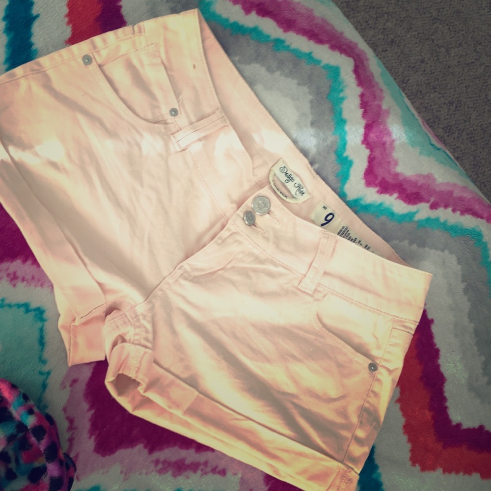 Light pink jean shorts